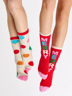 ORNAMENT SOCKS,IVORY