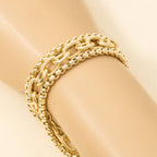 Assorted Chains Magnetic Lock Gold Plated Bracelet: GD
