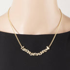 Glass Bead Woven Center Station Chain Necklace: G