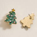 Christmas Tree Enamel Stud Earrings: White / One / 4BE32041