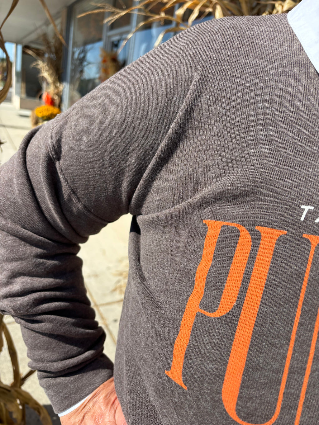 BROWN TAKE ME TO THE PUMKIN PATCH MINERAL SWEATSHIRT