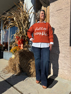 Hello Pumpkin Letter Graphic Sweater