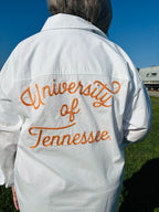 SMALL WHITE TENN RIPLY ROPE EMBROIDERED BUTTON DOWN