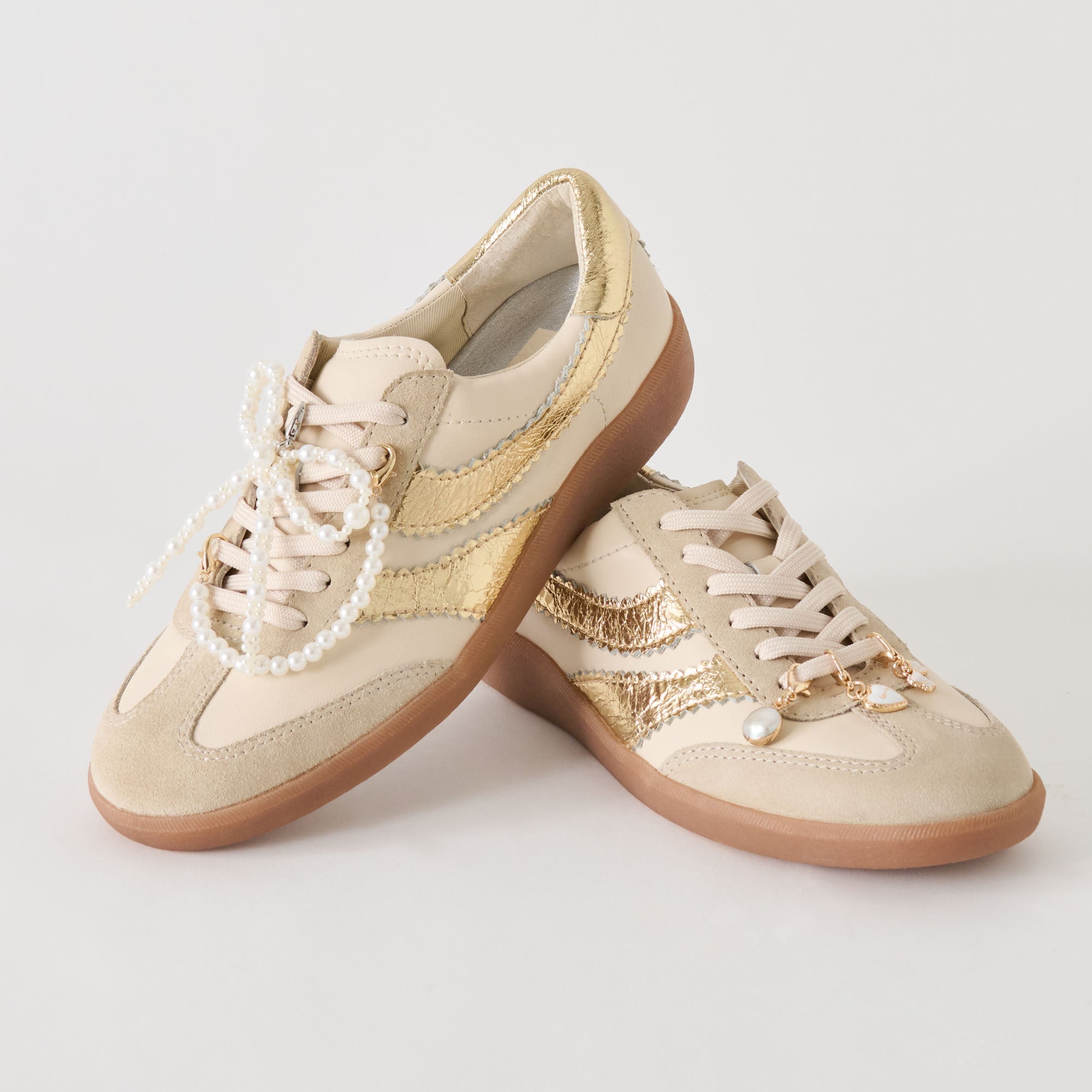Merit White/Gold Leather