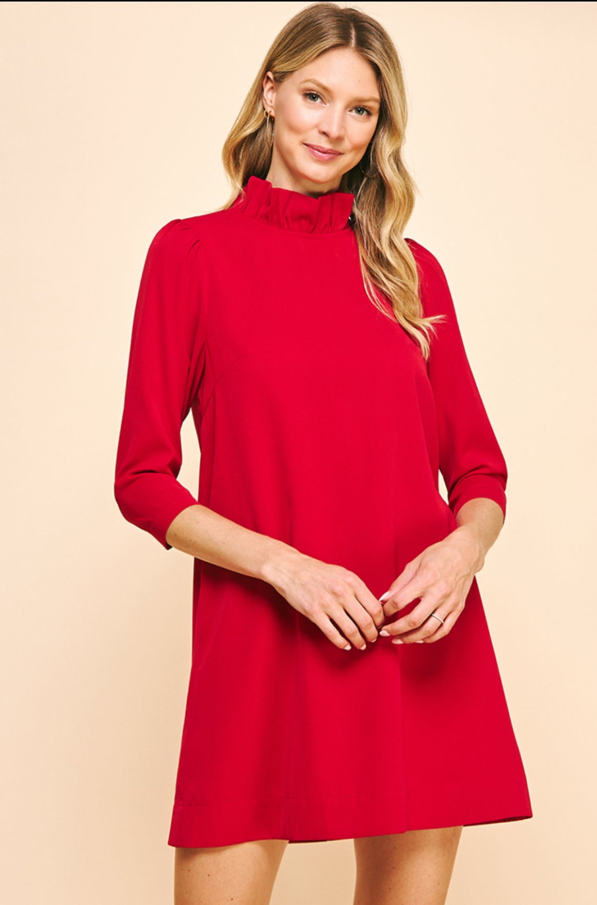 RED BACK TIED MINI DRESS