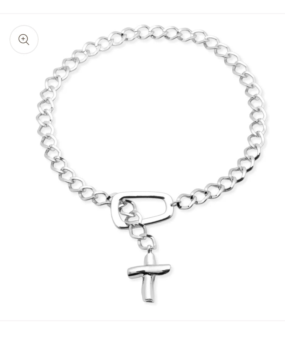 BLESSING SILVER GOLD CHAIN NECK W/CROSS