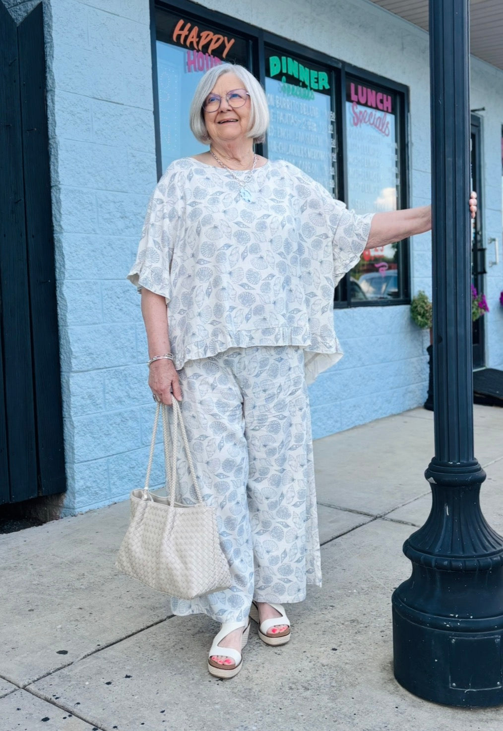 Blueberry Linen Shell Pants