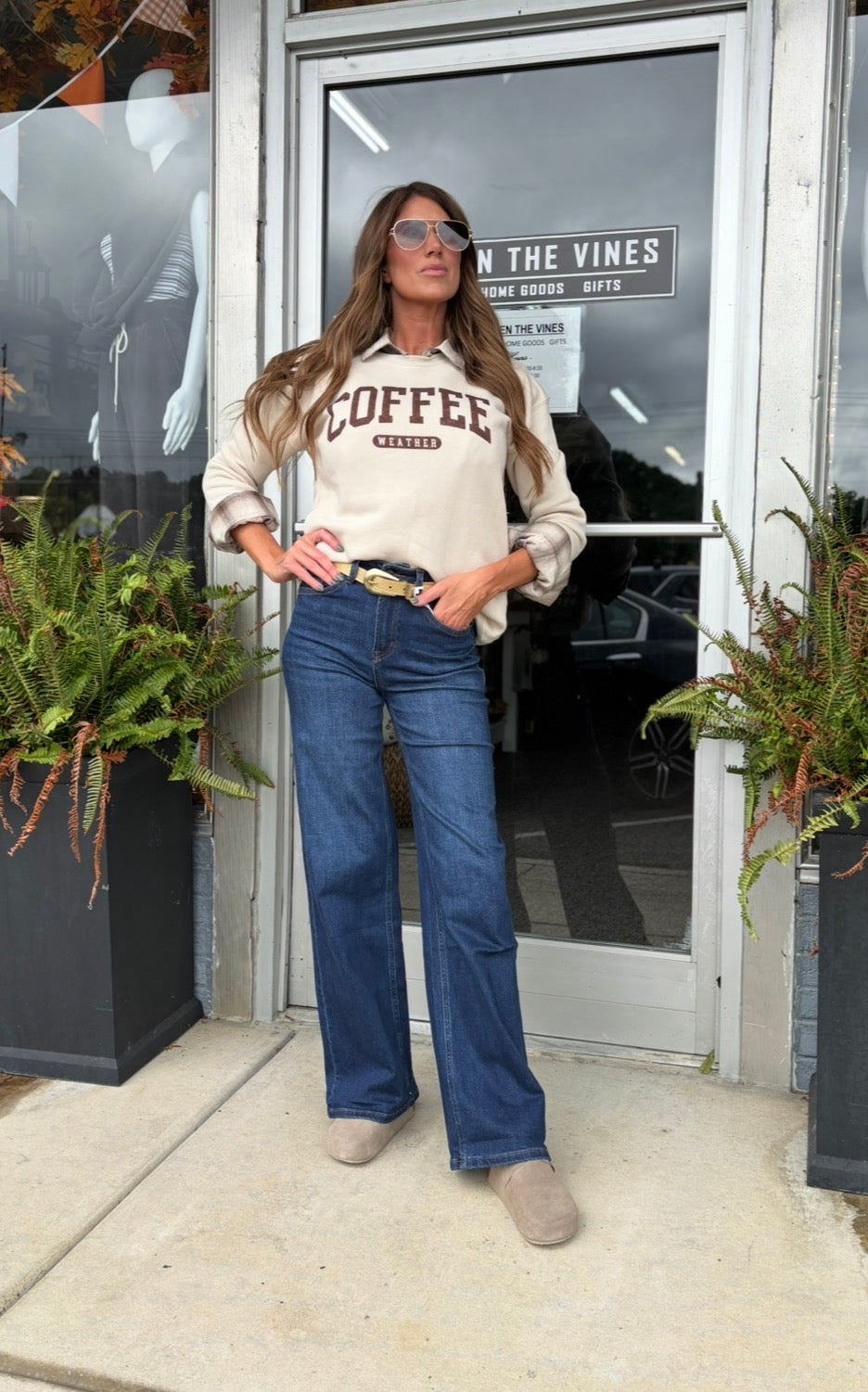 HEATHER DUST COFFEE WEATHER Graphic Sweatshirt