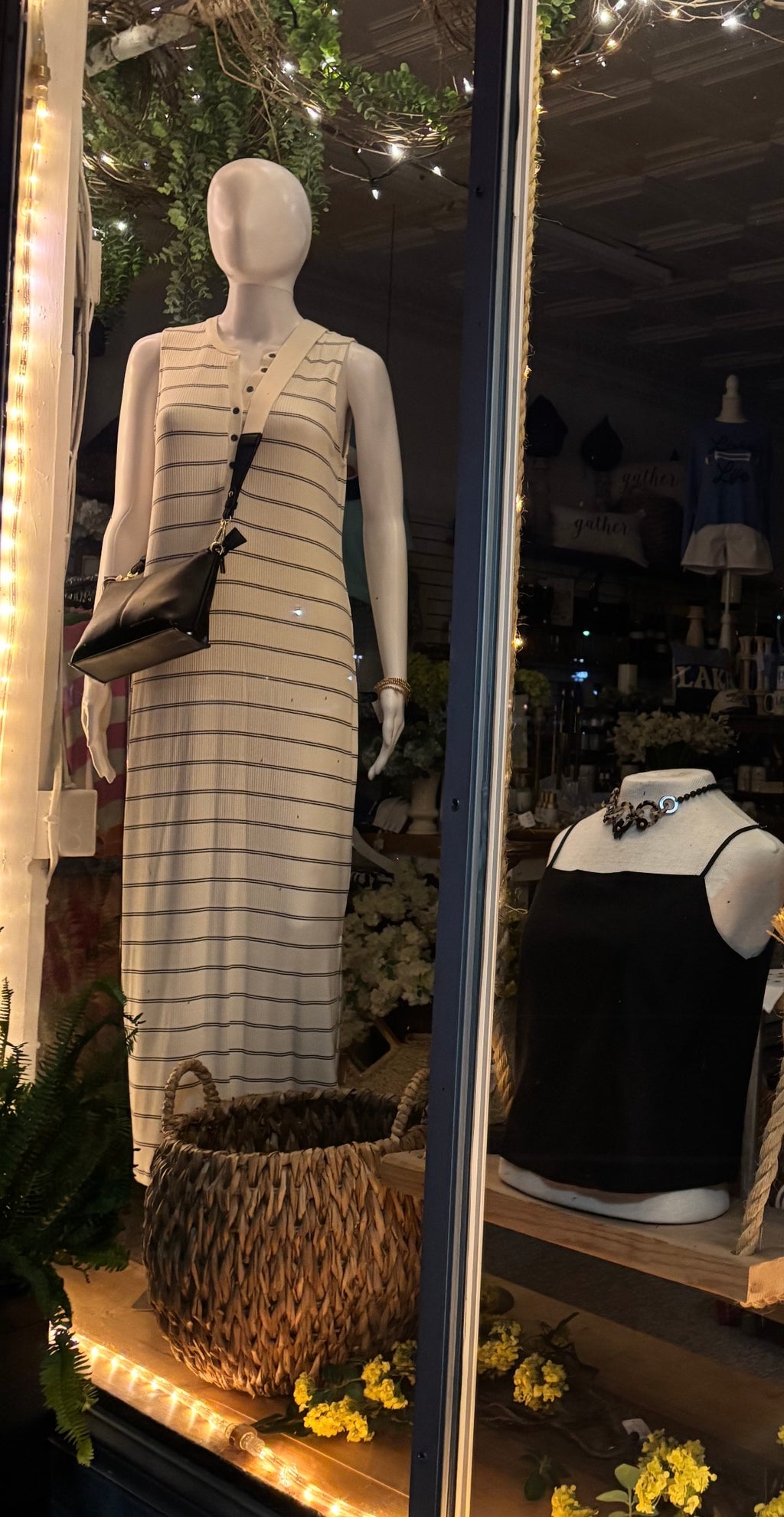 EILEEN DRESS OFF WHITE NAVY
