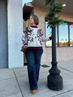 OATMEAL FLORAL SWEATER