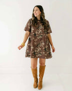 BROWN FLORAL DRESS