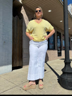 Lemon Lightweight V-Neck Sweater Top