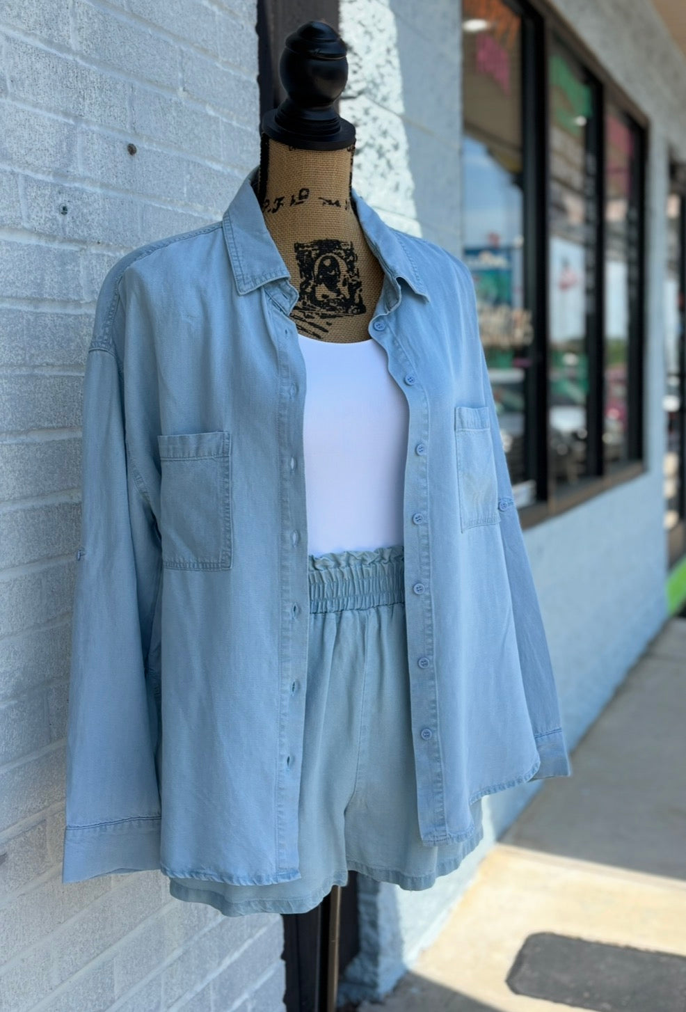 LT TENCIL BUTTON DOWN TOP