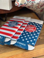USA Stars & Stripes Tall Neoprene Coozie