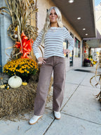 STONE HIGH RISE CROP BARREL JEANS