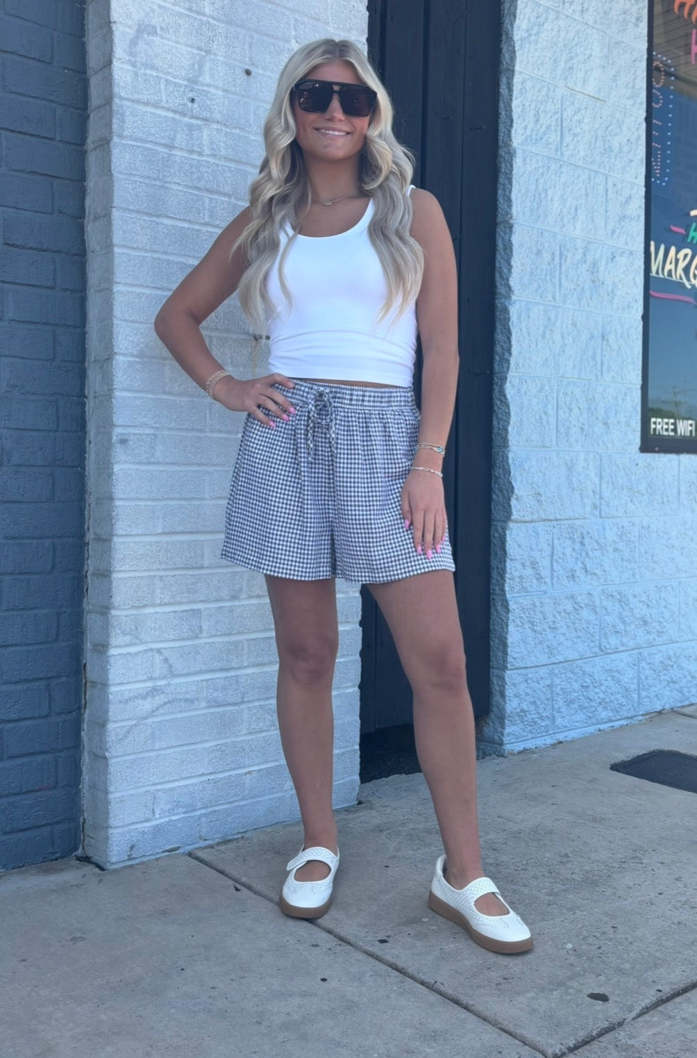 CHARCOAL GINGHAM CAELIS SHORTS
