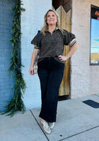 MOCHA LEOPARD 1/4 ZIP TOP