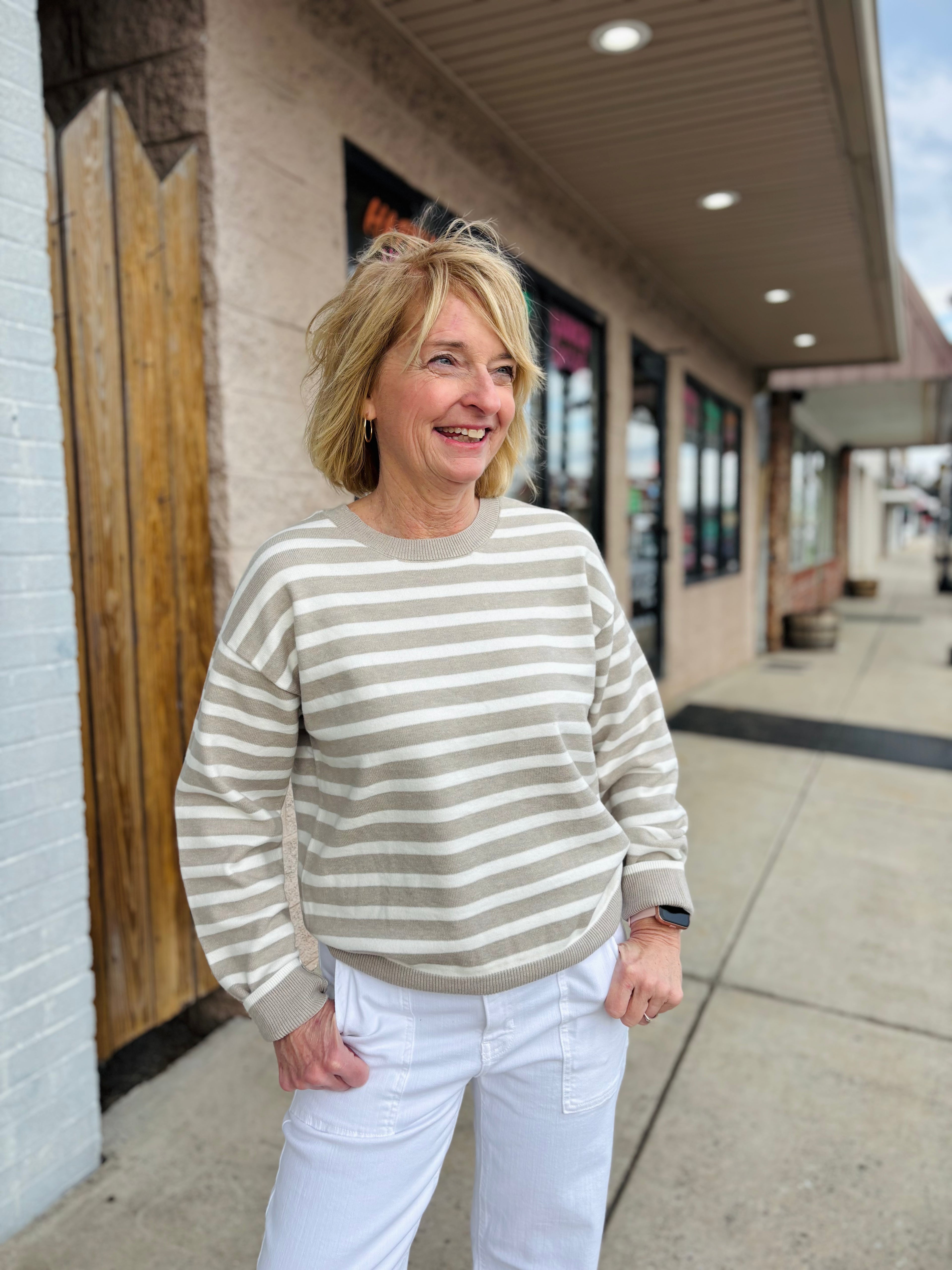 IVORY TAUPE PRESTON SWEATER