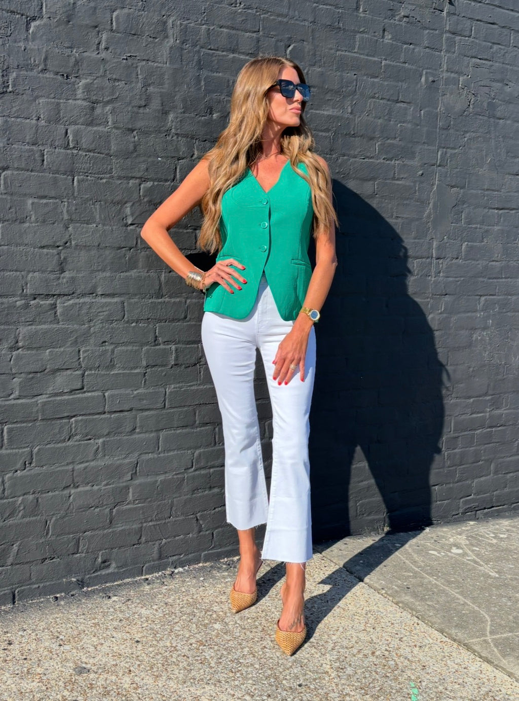 OPTIC WHITE KELSEY HR ANKLE FLARE