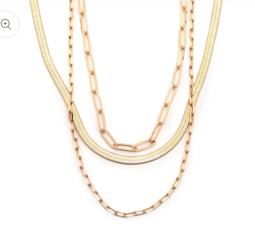 BAYLEE GOLD 3 STRAND NECKLACE