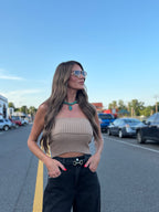 DARK TAUPE RIBBED TUBE TOP