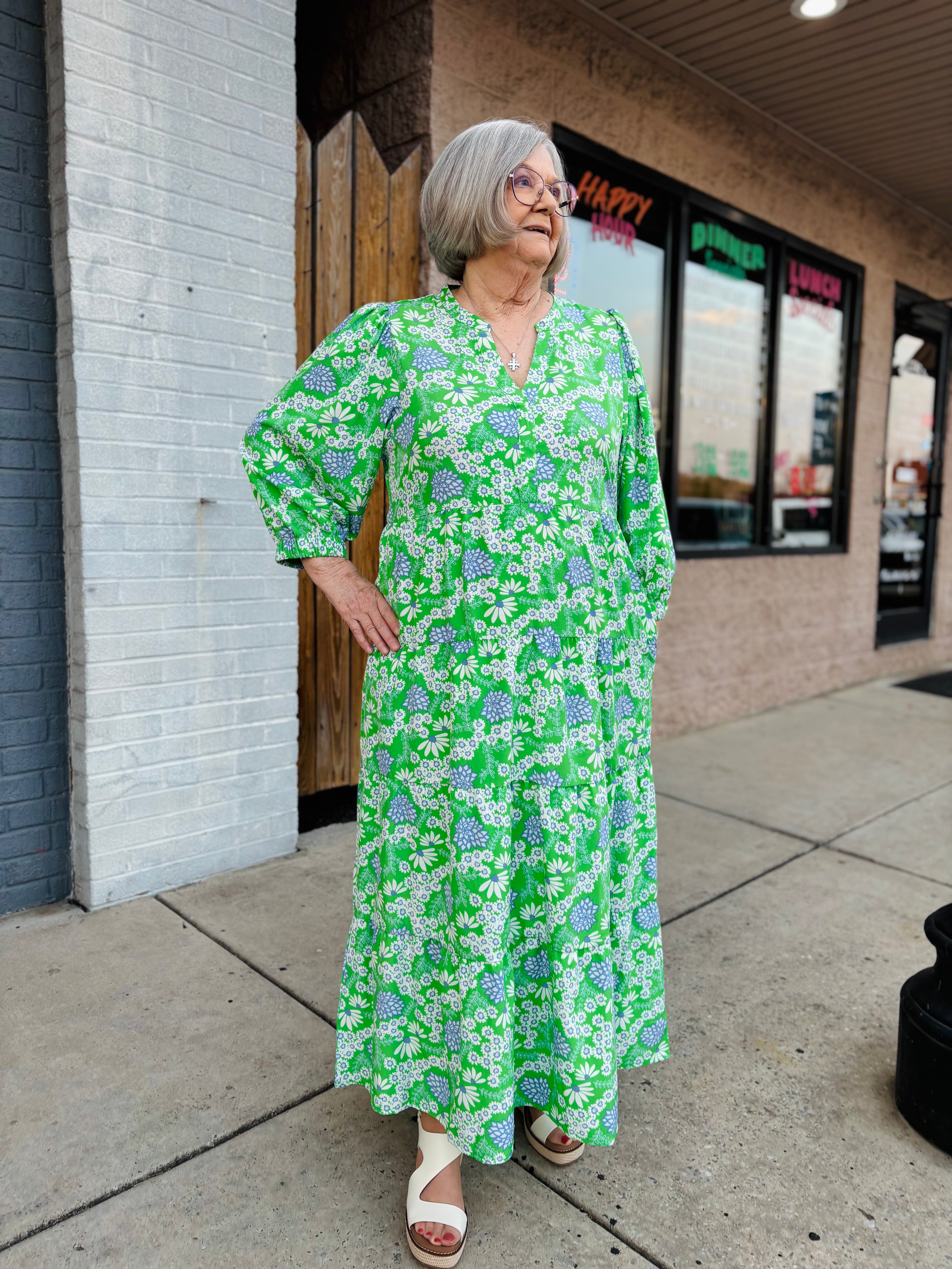 GREEN CAMERON DAISY CHAIN DRESS BETWEEN THE VINES GREEN CAMERON DAISY CHAIN DRESS BETWEEN THE VINES