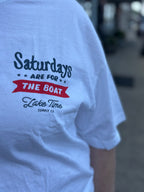 White  Saturdays Are For The Boat T-Shirt