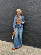 JEAN HIGH RISE WIDE LEG CLEAN HEM ABLAZE
