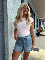 HIDDEN TIE WAIST A LINE SHORTS