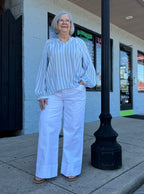 BLUE STRIPE SCARLET HARBOR TOP