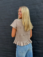 Mocha Smocked Top