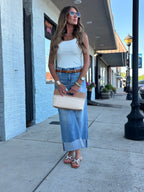 HIDDEN CUFFED HIGH RISE WIDE LEG CUFFED MED