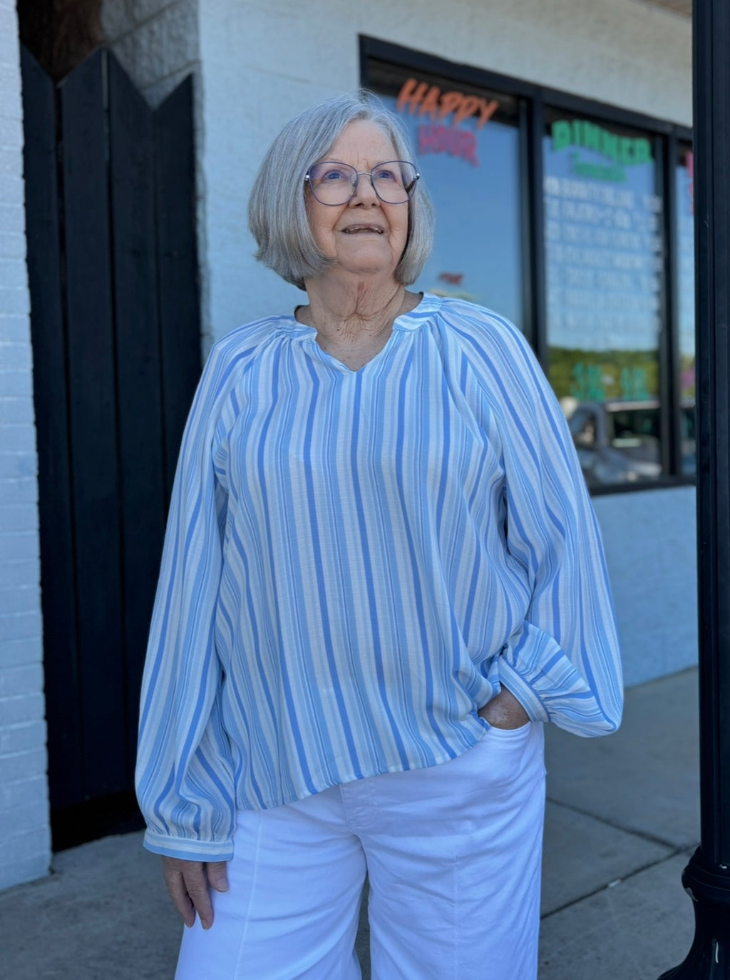 BLUE STRIPE SCARLET HARBOR TOP