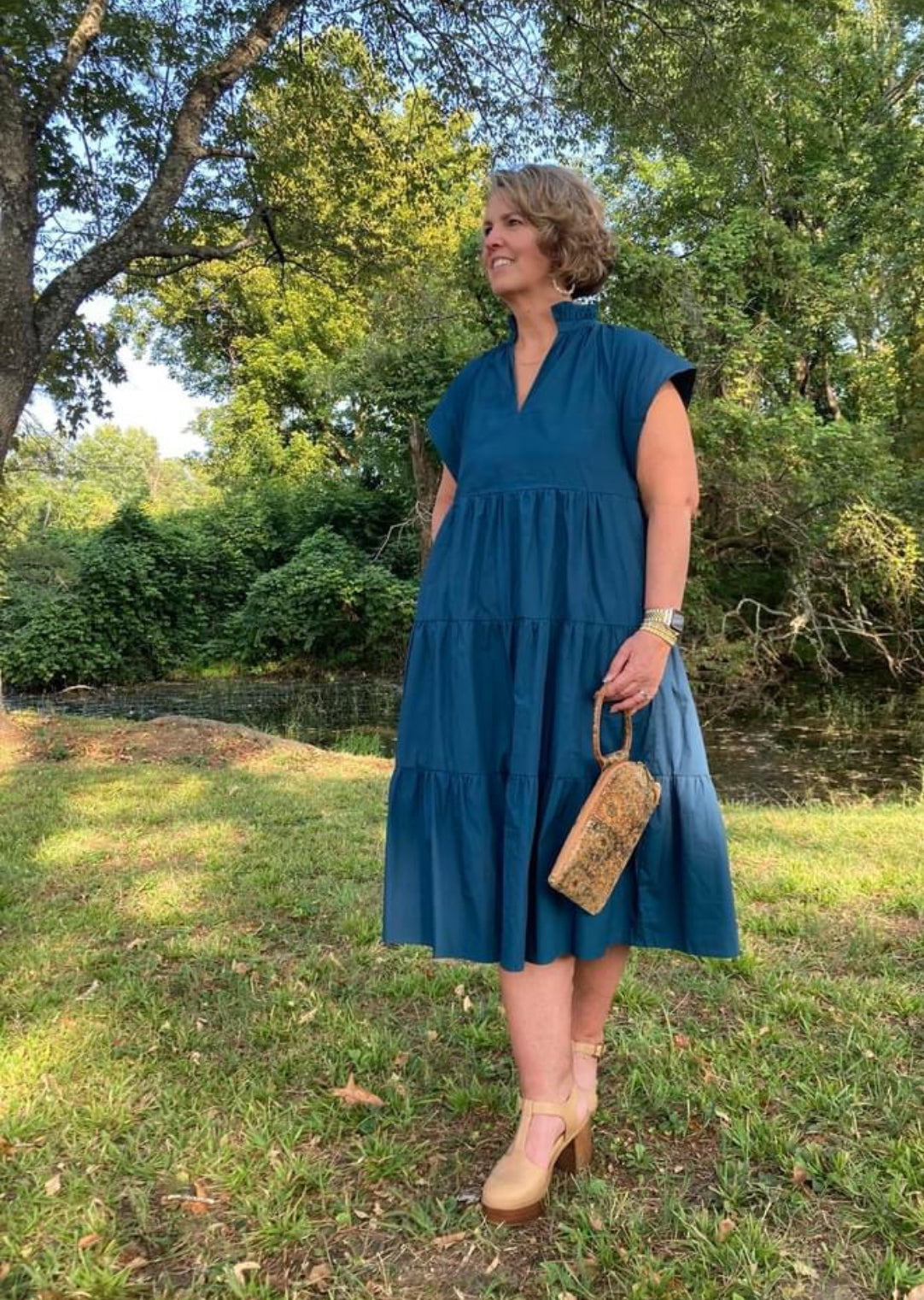 FOREST TIERED TUNIC DRESS