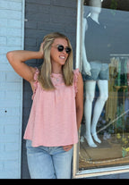 Blush Ruffle Detail Solid Knit Top