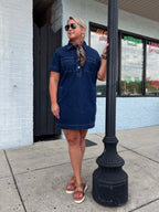 Plane W/Euro Base Wash Tatiana Dress W/ Placket