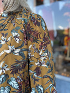 Floral Vine Print Blouse in Dark Mustard Multi – ODDI – view 3