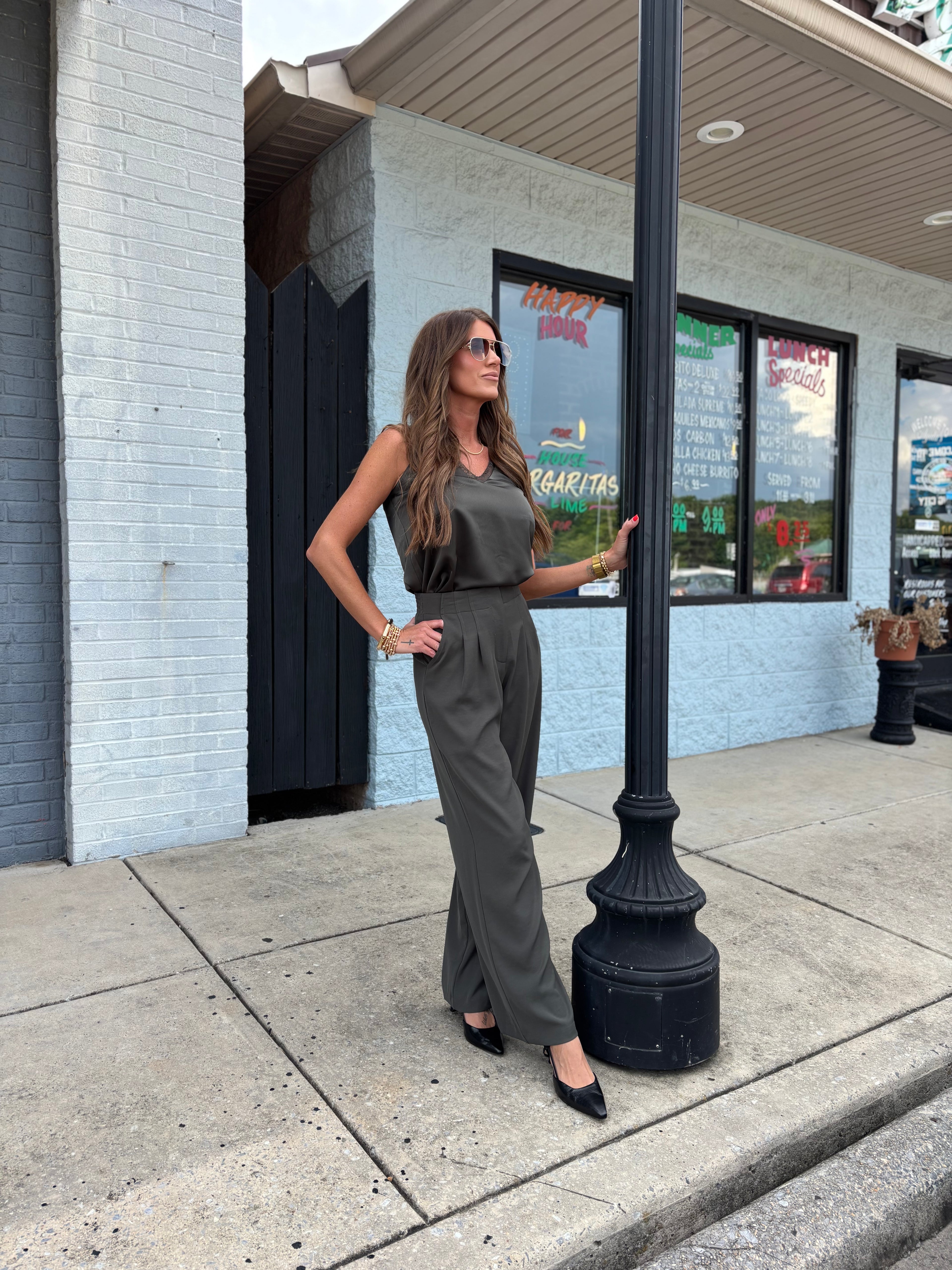 Two-Way Sleeveless Camisole: Dark Olive