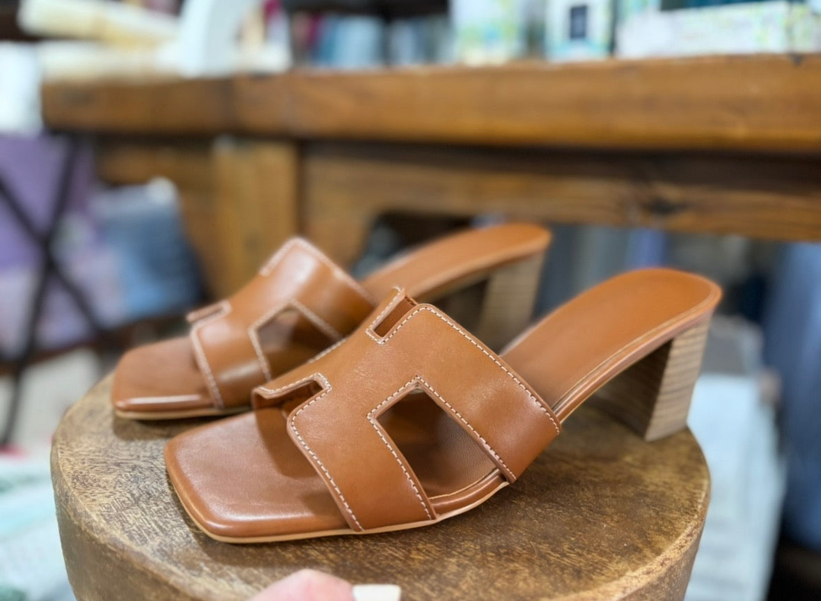 Elcie Tan Block Heel