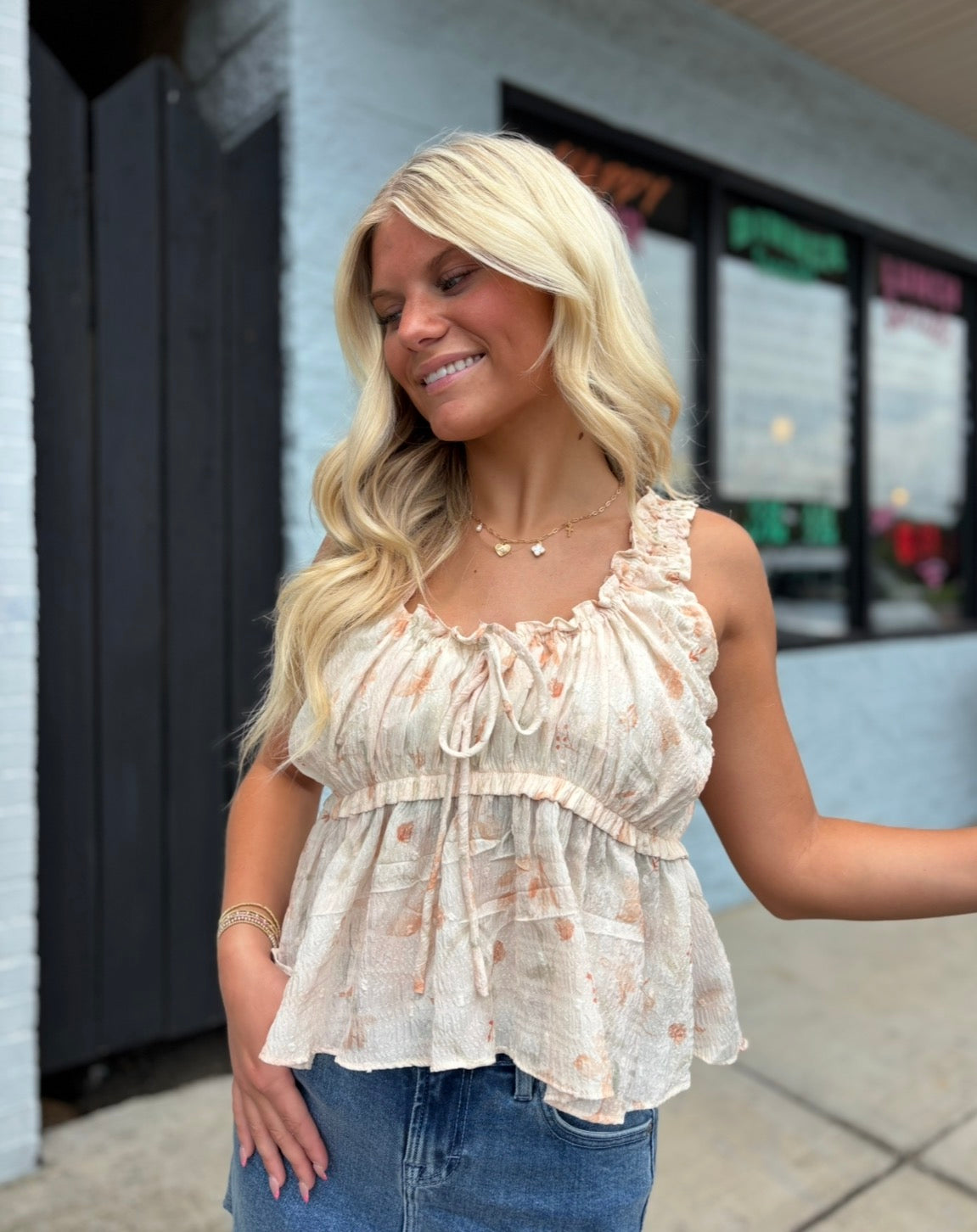 SIENNA HALTER PEPLUM TOP