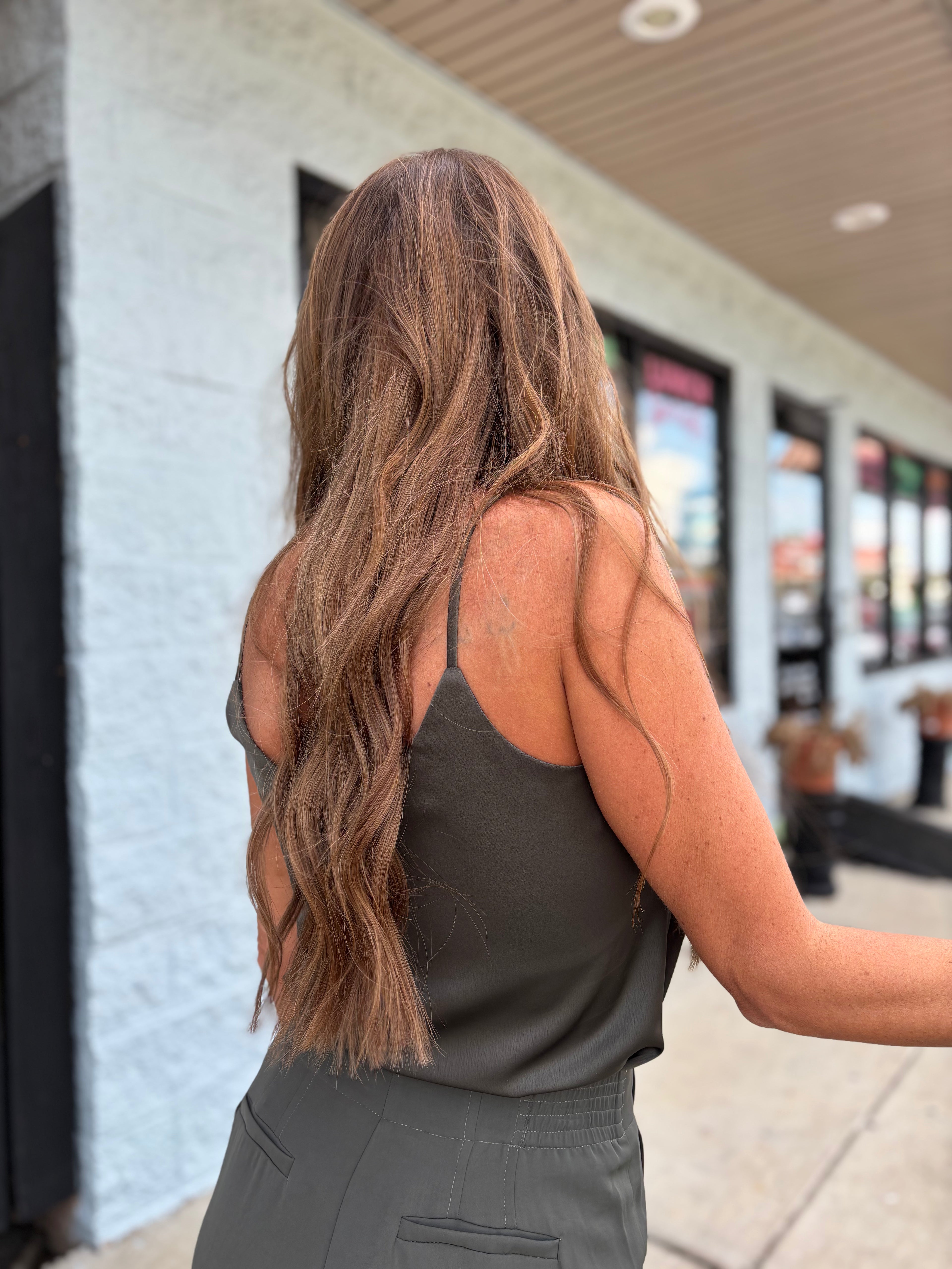 Two-Way Sleeveless Camisole: Dark Olive