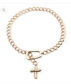 BLESSING GOLD THICK CHAIN NECKLACE W/CROSS
