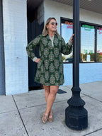 OLIVE JAQUARD DRESS – CAROL CHRISTIAN
