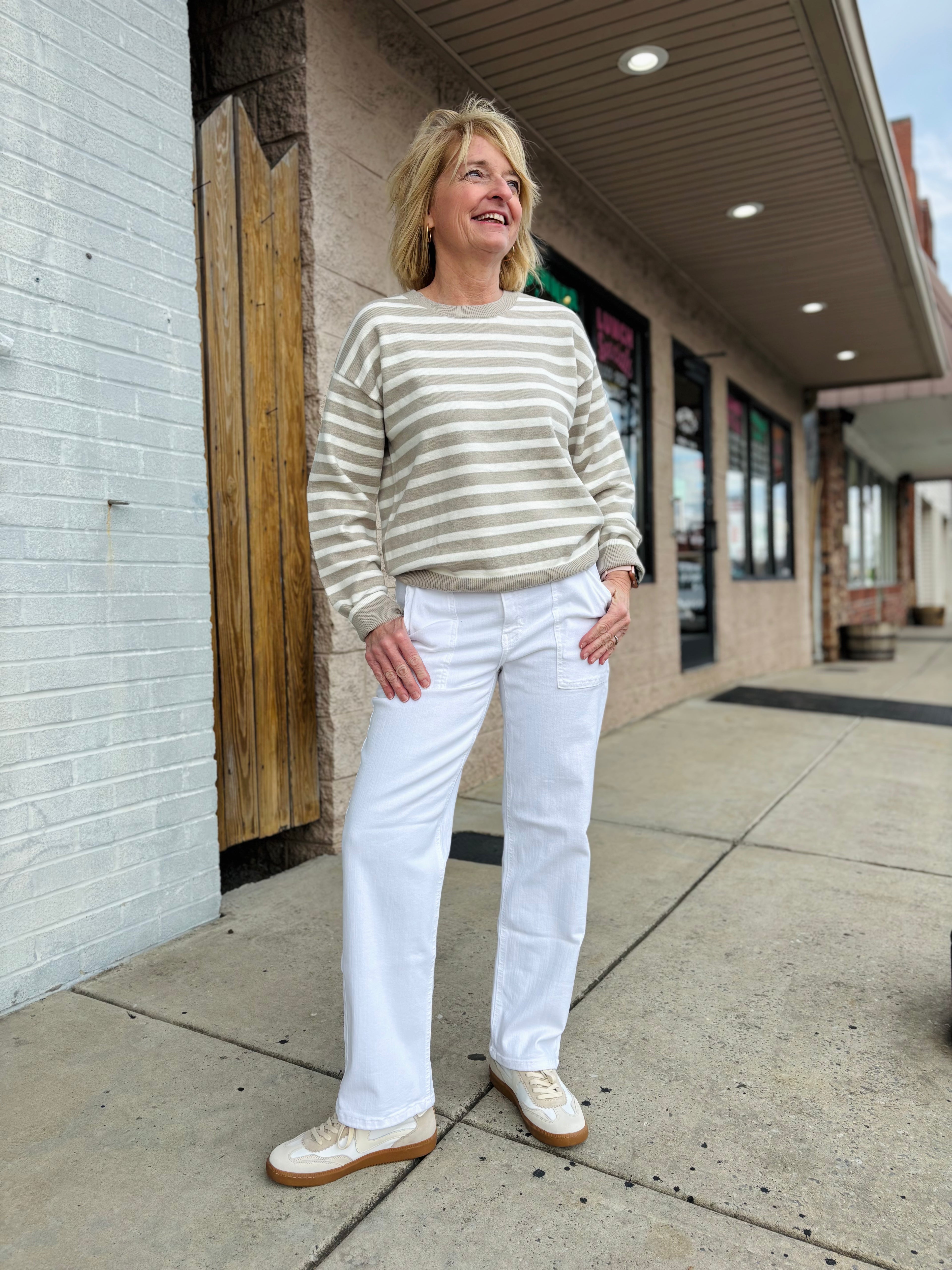 IVORY TAUPE PRESTON SWEATER