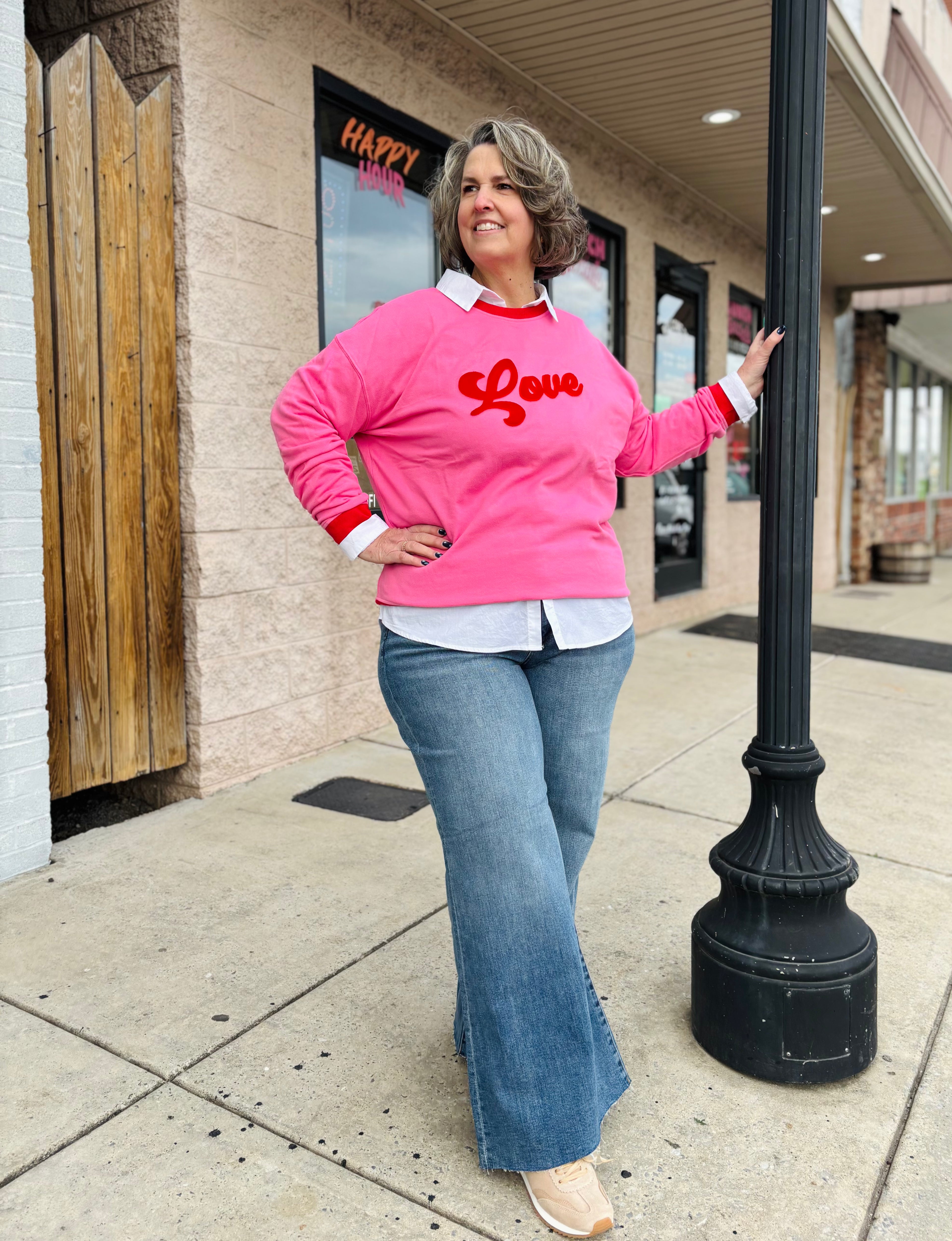 "LOVE" SWEATSHIRT, PINK