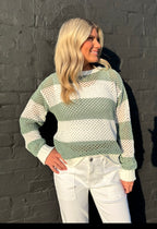 CREAM LIGHT OLIVE FLORIANA SWEATER