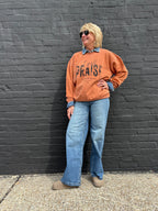JEAN HIGH RISE WIDE LEG CLEAN HEM ABLAZE