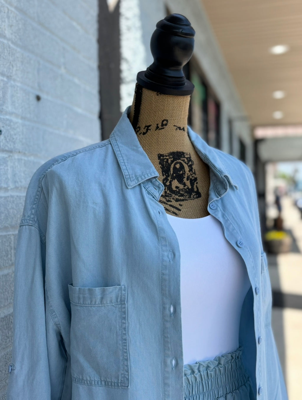 LT TENCIL BUTTON DOWN TOP