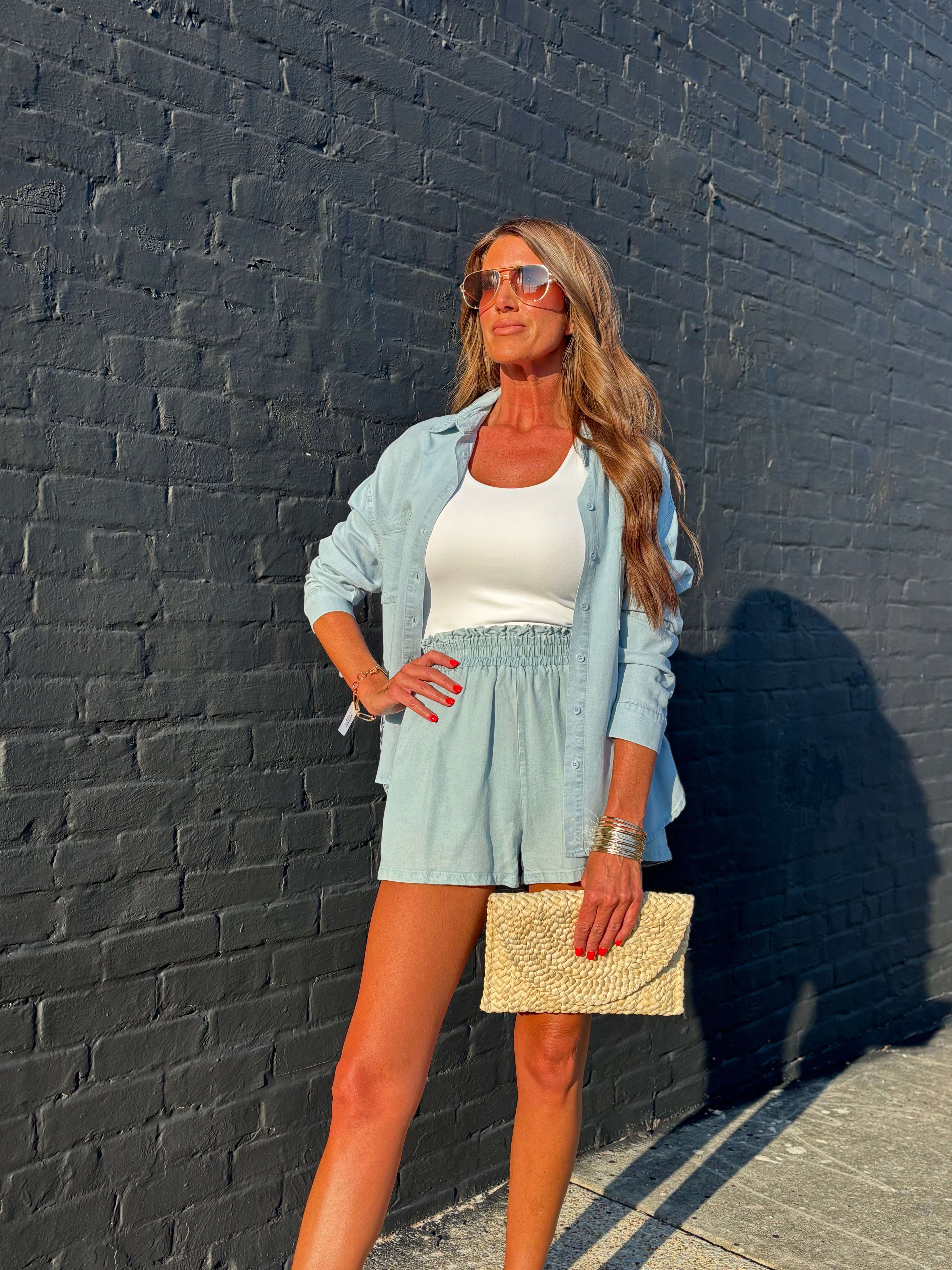 LT TENCIL BUTTON DOWN TOP
