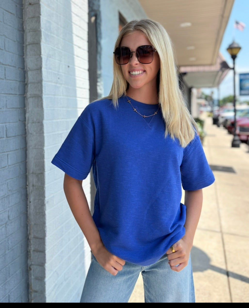 COBALT Crew Neck Short Sleeve Top